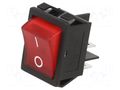 ROCKER; DPST; Pos: 2; OFF-ON; 16A/250VAC; red; neon lamp; R5; 250V LIGHT COUNTRY CO., LTD. R595KDFT2FA