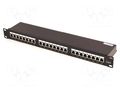 Patch panel; black; Number of ports: 24; Standard: 19"; Cat: 6; RACK GEMBIRD NPP-C624-002