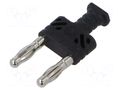 Adapter; black; 60VDC; 32A; banana 4mm socket,banana 4mm plug x2 HIRSCHMANN T&M KSTWS14/4SW