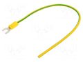 Cable with crimped terminals; H07V-K; 4mm2; yellow-green; 250mm CHEVAL M4WI-400YG025
