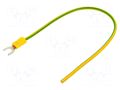 Cable with crimped terminals; H07V-K; 4mm2; yellow-green; 250mm CHEVAL M5WI-400YG025