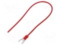 Cable with crimped terminals; H05V-K; 1mm2; red; 250mm; fork CHEVAL M5WI-100RD025
