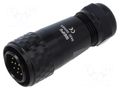 Connector: circular; plug; male; PIN: 12; IP67; SA20; 8÷12mm; 5A; 400V WEIPU SA2010/P12IB