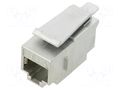 Coupler; coupler; PIN: 8; RJ45 socket,both sides; Keystone; 8p8c TELEGÄRTNER J00029A0061