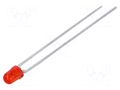 LED; red; 3mm; 8.7÷29mcd; 45°; Front: convex; 2÷2.6VDC; No.of term: 2 LITEON LTL-4222N