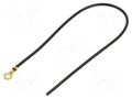 Cable with crimped terminals; H05V-K; 0.75mm2; black; 250mm; ring CHEVAL M3R-075BK025