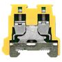 PE terminal, Screw connection, 2.5 mm², 250 V, Number of connections: 2, Number of levels: 1, yellow, green Weidmuller 1303360000 04008190084950