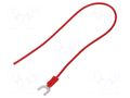 Cable with crimped terminals; H05V-K; 0.5mm2; red; 250mm; fork CHEVAL M5WI-050RD025
