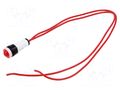 Indicator: LED; prominent; red; 230VAC; Ø10mm; cables; 300mm POLAM-ELTA LR-D7-230VAC/H