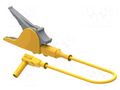 Test lead; 36A; angular banana plug 4mm,crocodile clip; yellow ELECTRO-PJP PJP5066/2414-150J