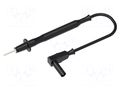 Test lead; 12A; probe tip,banana plug 4mm; Len: 1m; black; Ø: 2mm ELECTRO-PJP PJP4411-D2-100N