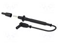 Test lead; 12A; probe tip,banana plug 4mm; Len: 1m; black; Ø: 4mm ELECTRO-PJP PJP4410-D4-100N