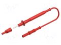 Test lead; 12A; probe tip,banana plug 4mm; Len: 1m; red; Ø: 4mm ELECTRO-PJP PJP4310-D4-100R