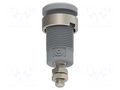 Connector: 4mm banana; socket; 25A; grey; nickel plated; M4; 34mm ELECTRO-PJP PJP3265-C-G