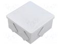 Enclosure: junction box; X: 80mm; Y: 80mm; Z: 40mm; ABS,polystyrene PAWBOL PW-S-BOX036