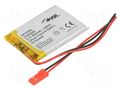 Re-battery: Li-Po; 3.7V; 800mAh; cables,JST SYP-02T-1 socket AKYGA BATTERY AKY-LP453350