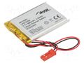 Re-battery: Li-Po; 3.7V; 980mAh; cables,JST SYP-02T-1 socket AKYGA BATTERY AKY-LP573450