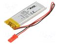 Re-battery: Li-Po; 3.7V; 750mAh; cables,JST SYP-02T-1 socket AKYGA BATTERY AKY-LP602158