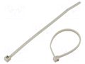 Cable tie; L: 100mm; W: 2.45mm; grey; polyamide; 80N; Ømax: 22mm; T18R HELLERMANNTYTON T18R-PA66-GY