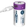 Įkraunamos baterijos C 1.5V 2500mAh (Li-Ion 4.07Wh) su USB-C lizdu, max iškrovimo srovė 2.5A, 2vnt įpakavime ANSMANN 1313-0004 4013674193981