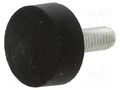 Vibroisolation foot; Ø: 20mm; Thread len: 18mm; steel; H: 8mm ELESA+GANTER EG-412719
