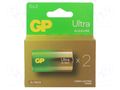 Battery: alkaline; D; 1.5V; non-rechargeable; 2pcs; ULTRA G-TECH GP BAT-LR20UPGTECHB2