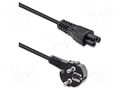 Cable; 3x1mm2; CEE 7/7 (E/F) plug angled,IEC C5 female; PVC QOLTEC QOLTEC-50458