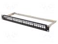 Patch panel; black; Number of ports: 24; Standard: 19"; rack 19" LANBERG PPKS-0924-B