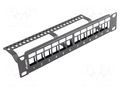 Patch panel; black; Number of ports: 12; Standard: 10"; rack 10" LANBERG PPKS-9112-B