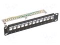 Patch panel; black; Number of ports: 12; Standard: 10"; rack 10" LANBERG PPKS-9212-B