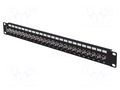 Patch panel; black; Number of ports: 24; Standard: 19"; rack 19" LANBERG PPRF-R624-B
