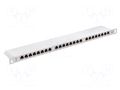 Patch panel; white; Number of ports: 24; Standard: 19"; Cat: 6; RACK LANBERG PPS6-0024-S