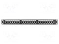 Patch panel; black; Number of ports: 24; Standard: 19"; Cat: 6; RACK LANBERG PPS6-1024-B