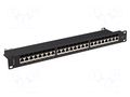 Patch panel; black; Number of ports: 24; Standard: 19"; Cat: 7; RACK LANBERG PPS7-1024-B