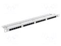Patch panel; white; Number of ports: 24; Standard: 19"; Cat: 6; RACK LANBERG PPU6-0024-S