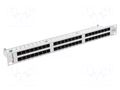 Patch panel; white; Number of ports: 48; Standard: 19"; Cat: 6; RACK LANBERG PPU6-1048-S