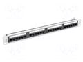 Patch panel; white,black; Number of ports: 24; Standard: 19"; RACK LANBERG PPUA-1024-S