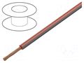 Wire; FLRY-B; 1x0.35mm2; stranded; Cu; PVC; red-grey; 60V; 100m BQ CABLE FLRY-B0.35-RD/GY