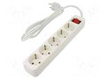 Extension lead; 3x1mm2; Schuko; Sockets: 5; rubber; white; 1.5m; 10A LANBERG PS1-05F-0150-W