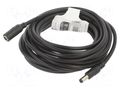 Cable; DC 5,5/2,5 plug,DC 5,5/2,5 socket; straight; black; 5m GOOBAY GOOBAY-76673