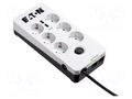 Plug socket strip: protective; Sockets: 6; 250VAC; 10A; IP20 EATON ELECTRIC EATON-PB6TUD