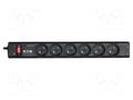 Plug socket strip: protective; Sockets: 6; 250VAC; 10A; black; IP20 EATON ELECTRIC EATON-PS6TF