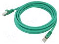 Patch cord; S/FTP; Cat: 6a; RJ45 plug,both sides; stranded; Cu; 3m GEMBIRD PP6A-LSZHCU-G-3M