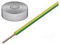 Wire; H05V-U; 0.75mm2; wire; Cu; PVC; yellow-green; 300V,500V; 100m ELTRIM H05V-U-075-YG