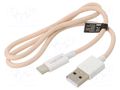 Cable; USB 2.0; USB A plug,USB C plug; 500mm; pink; 480Mbps; 60W LOGILINK CU0323