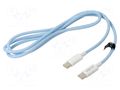 Cable; USB 2.0; USB C plug,both sides; 1m; blue; 480Mbps; textile LOGILINK CU0350