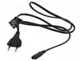 Cable; CEE 7/16 (C) plug,IEC C7 female; 1m; black; 2.5A; 230V LOGILINK CP192