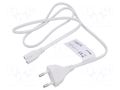 Cable; CEE 7/16 (C) plug,IEC C7 female; 1m; white; 2.5A; 230V LOGILINK CP192W