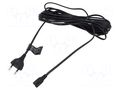 Cable; CEE 7/16 (C) plug,IEC C7 female; 7.5m; black; 2.5A; 230V LOGILINK CP194