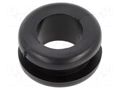 Grommet; Ømount.hole: 13.5mm; Øhole: 10mm; PVC; black; -30÷60°C HELLERMANNTYTON HV1205-PVC-FR-BK